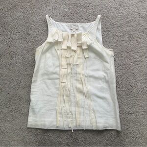 J. Crew Cream Fringe Tank Top
